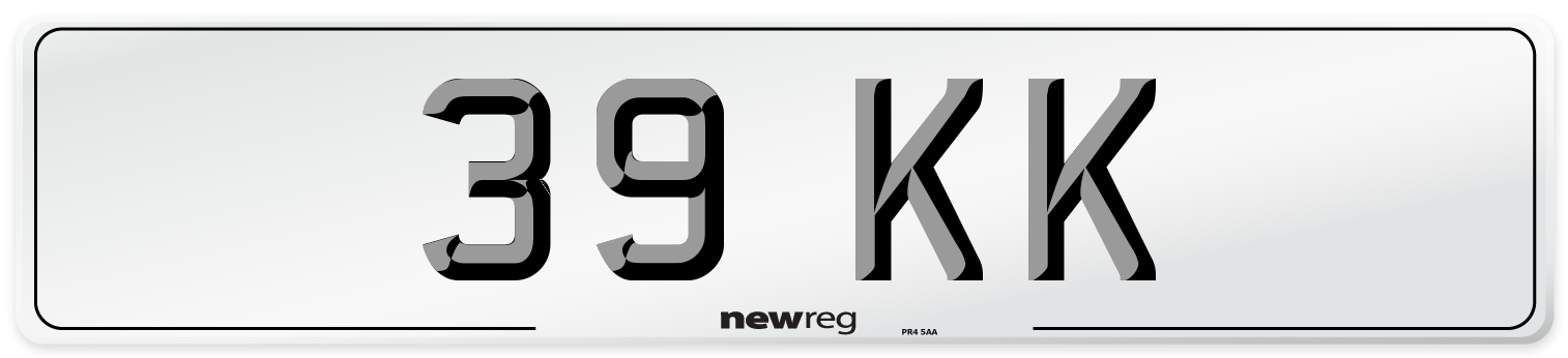39 KK Number Plate from New Reg